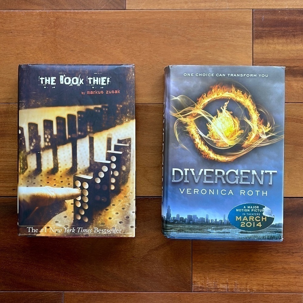 2-Set Hardcover Books: The Book Thief and Divergent